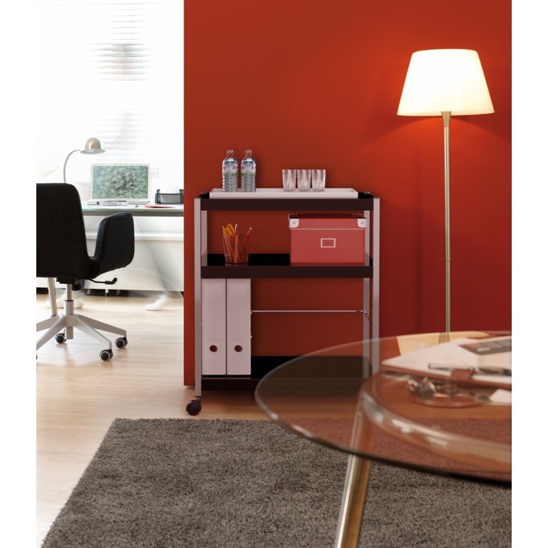 PAPERFLOW chariot de rangement multifonctionnel M, 3 niveaux, noir/argent